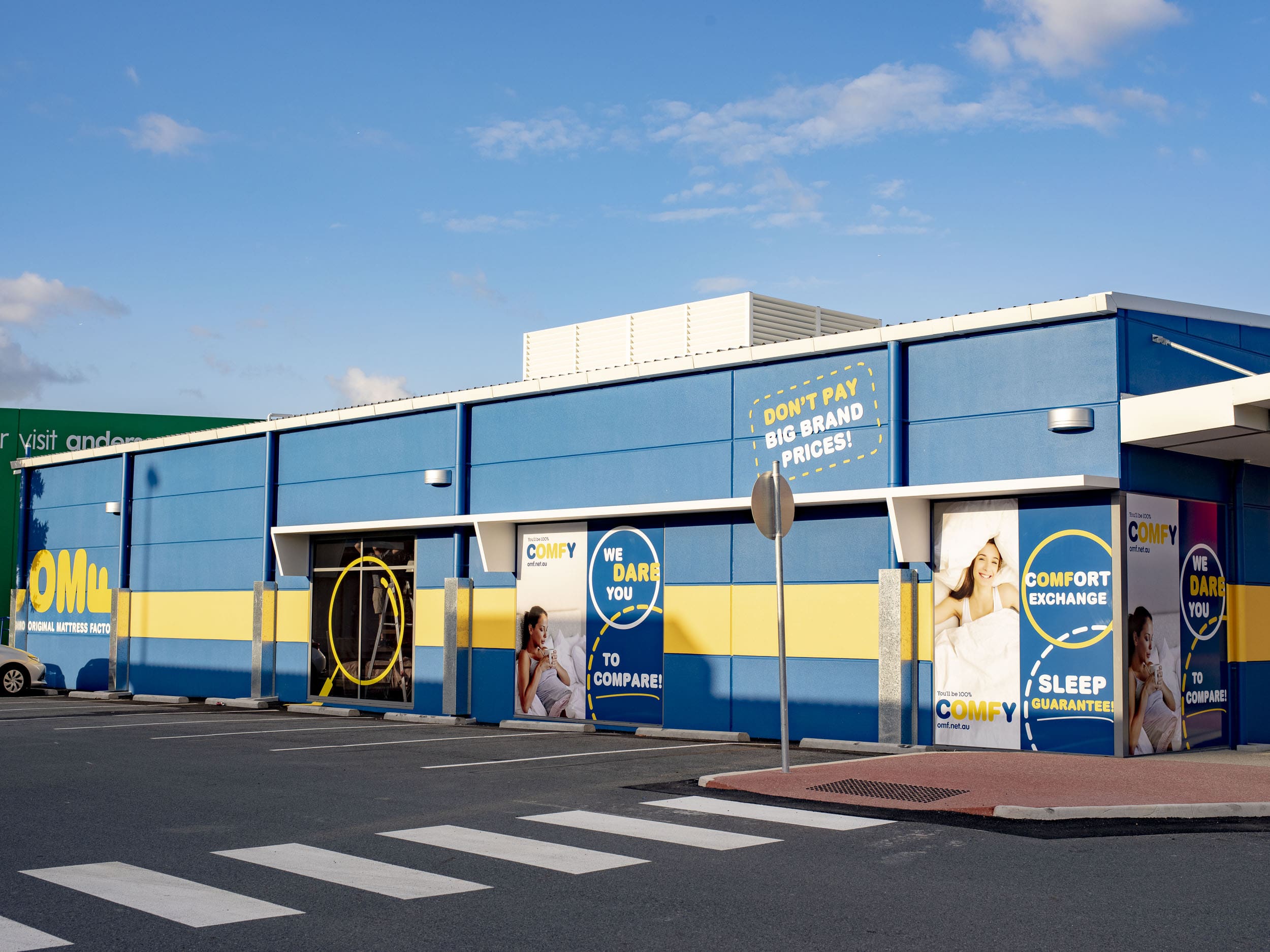 Helensvale Homeworld OMF Mattress Showroom TOMKINS Commercial and